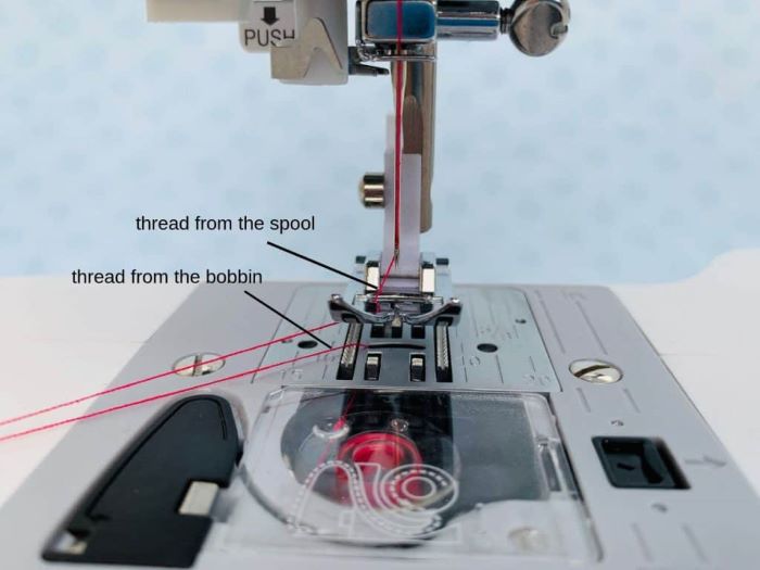 Upper and Lower Threading of Sewing Machine